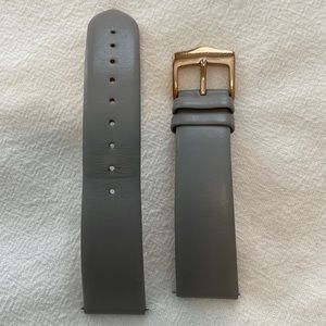 Gray Leather Watch Band - 20mm